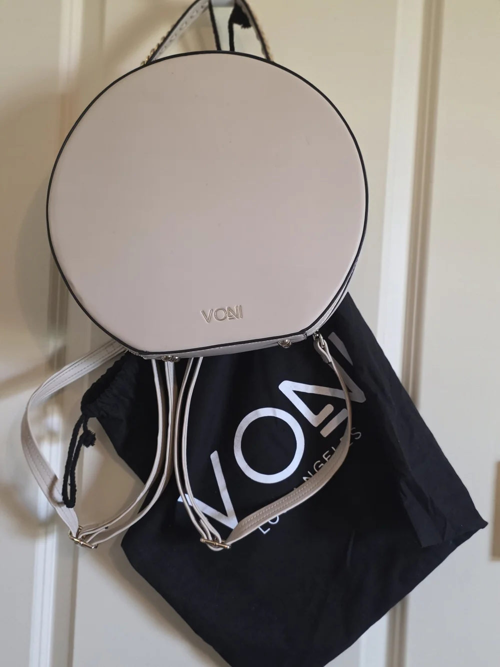 Voni Women’s Round Cream Crossbody Backpack